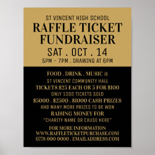 Eenvoudig en modern, Raffle Ticket Fundraiser Even Poster