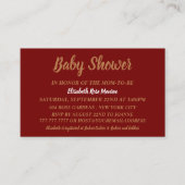 Eenvoudig en modern, rood en goud Baby shower Visitekaartje (Voorkant)