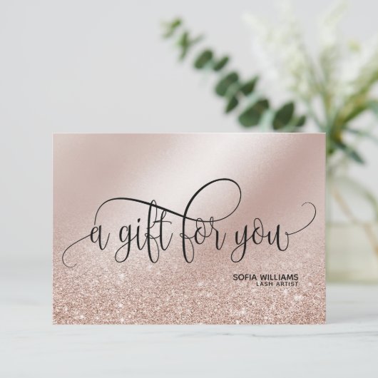 Eenvoudig en modern Roos Gold Certificate Cadeauka (Staand voorkant)