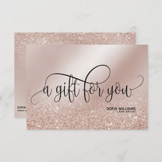 Eenvoudig en modern Roos Gold Certificate Cadeauka (Voorkant / Achterkant)