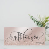 Eenvoudig en modern Roos Gold Certificate Cadeauka (Staand voorkant)