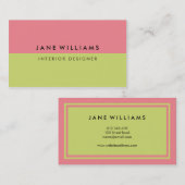 Eenvoudig en modern roze en groen visitekaartje (Voorkant / Achterkant)