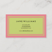 Eenvoudig en modern roze en groen visitekaartje (Achterkant)