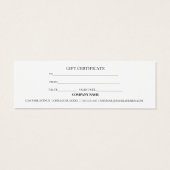 Eenvoudig en modern Roze Spa Business Cadeaucertif Mini Visitekaartjes (Achterkant)