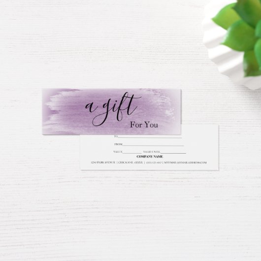 Eenvoudig en modern Roze Spa Business Cadeaucertif Mini Visitekaartjes (Bureau)