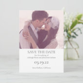 Eenvoudig en Modern sparen de Datum met Foto Kaart (Staand voorkant)