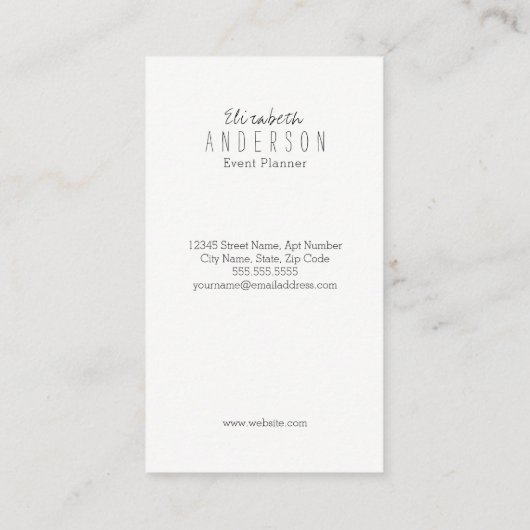 Eenvoudig en modern Visitekaartje (Achterkant)