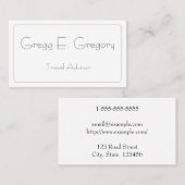 Eenvoudig en modern Visitekaartje voor reisadvies (Voorkant / Achterkant)