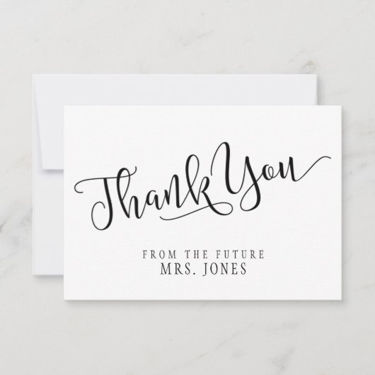 Eenvoudig en modern. Vrijgezellenfeest flat-dank Bedankkaart (Voorkant)