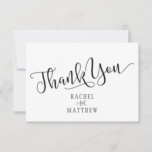 Eenvoudig en modern. Weddenschap Hartelijk dank Bedankkaart (Voorkant)