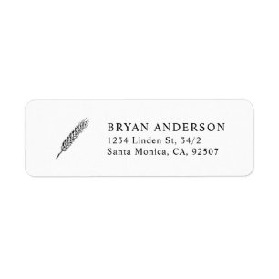 Eenvoudig en modern Wheat Return Address Label