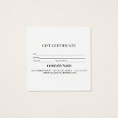 Eenvoudig en modern zakelijk vierkante visitekaartjes (Achterkant)