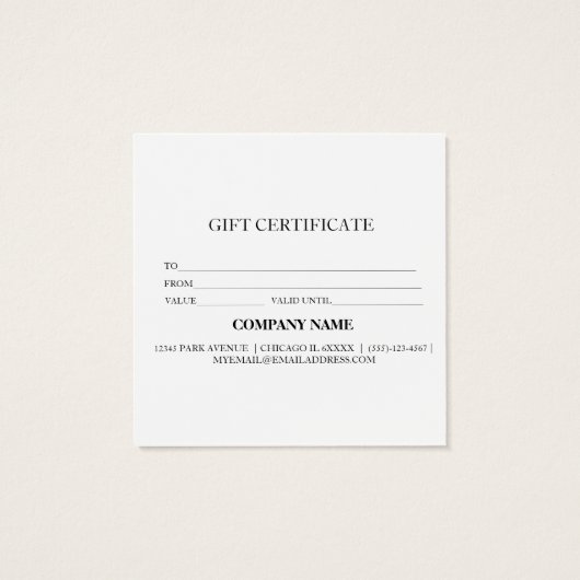 Eenvoudig en modern zakelijk vierkante visitekaartjes (Achterkant)