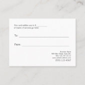 Eenvoudig en modern zwart cadeaucertificaat kortingskaartje (Achterkant)