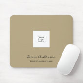 Eenvoudig en modern zwart en tan mousepad muismat (Met muis)