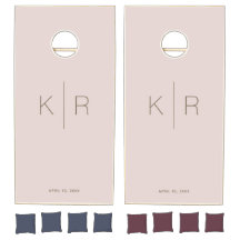 Eenvoudig en modern zwart monogram roze