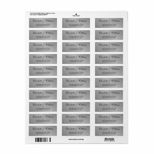 Eenvoudig en Moderne Silver Return Address Label (Full Sheet)
