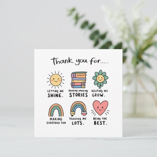 Eenvoudig en Mooi Bedankkaart (Staand voorkant)