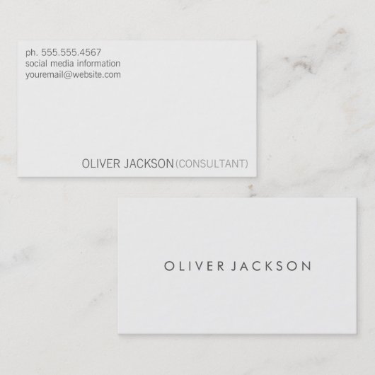 Eenvoudig en Netjes Professioneel Visitekaartje (Voorkant / Achterkant)