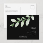 Eenvoudig en olievlek zwart huwelijk Bewaar onze d Briefkaart (Voorkant / Achterkant)