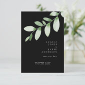 Eenvoudig en olievlek zwart huwelijk Bewaar onze d Save The Date (Staand voorkant)