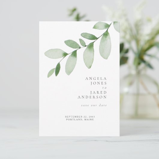 Eenvoudig en olievraagbaar huwelijk Bewaar onze da Save The Date (Staand voorkant)