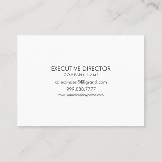 Eenvoudig en professioneel B/W Visitekaartje (Achterkant)