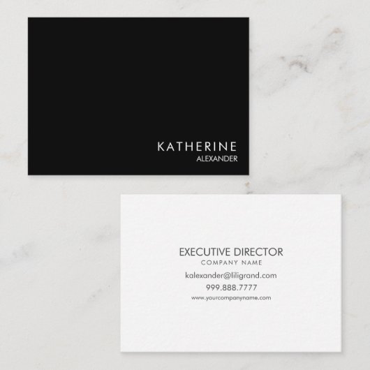 Eenvoudig en professioneel B/W Visitekaartje (Voorkant / Achterkant)