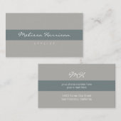 eenvoudig en professioneel gestreept grijs visitekaartje (Voorkant / Achterkant)
