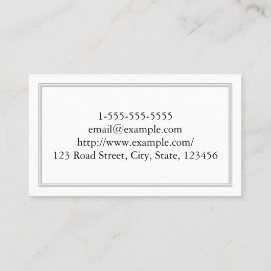 Eenvoudig en professioneel, met drieletterige rand visitekaartje (Achterkant)