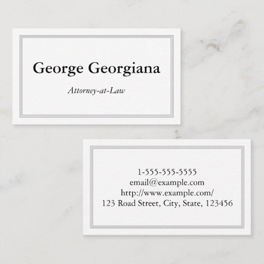 Eenvoudig en professioneel, met drieletterige rand visitekaartje (Voorkant / Achterkant)