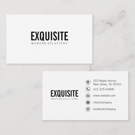 Eenvoudig en professioneel met pictogrammen visitekaartje (Voorkant / Achterkant)