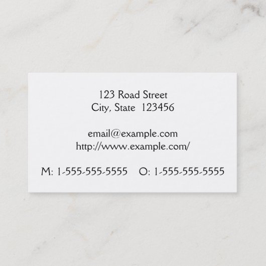 Eenvoudig en professioneel Visitekaartje (Achterkant)