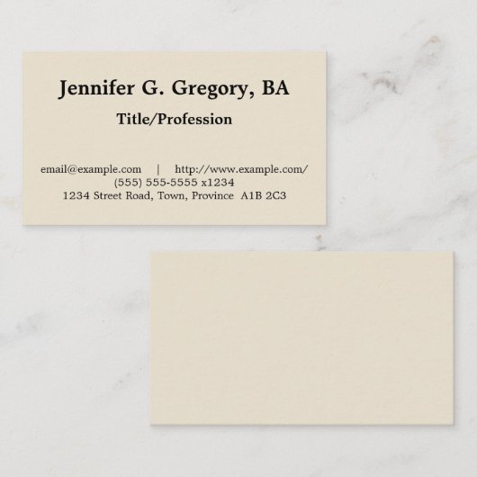 Eenvoudig en professioneel Visitekaartje (Voorkant / Achterkant)