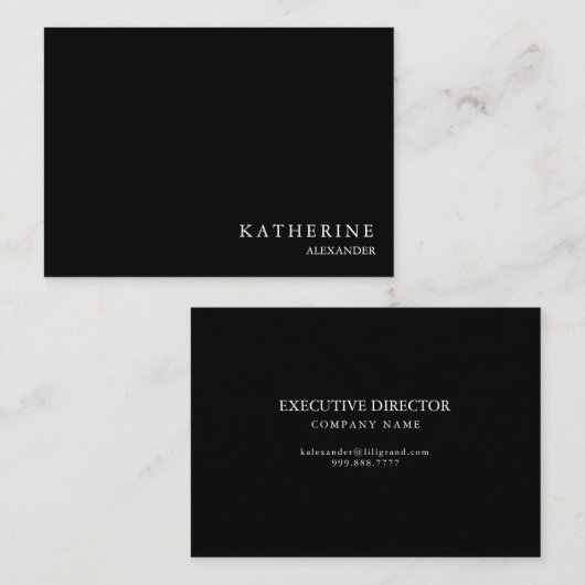 Eenvoudig en professioneel zwart visitekaartje (Voorkant / Achterkant)
