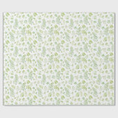 Eenvoudig en schattig groene bladeren waterverf pa cadeaupapier (Vlak)