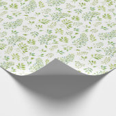 Eenvoudig en schattig groene bladeren waterverf pa cadeaupapier (Hoek)