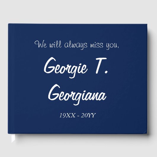 Eenvoudig en schoon begrafenis/Memorial Guest Book Gastenboek (Voorkant)