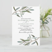 Eenvoudig en schoon Eucalyptus Greenery Wedding Kaart (Staand voorkant)