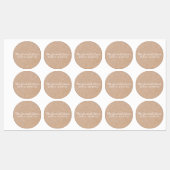 Eenvoudig en schoon Kraft Circulair Label (Vel)