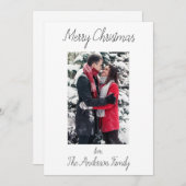 Eenvoudig en schoon script feestdagenkaart (Voorkant / Achterkant)