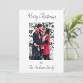 Eenvoudig en schoon script feestdagenkaart (Staand voorkant)