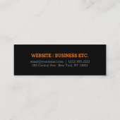 Eenvoudig en schoon visitekaartje - oranje (Achterkant)