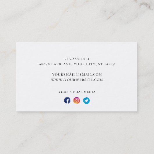 Eenvoudig en schoon | Visitekaartjes voor fotograf (Achterkant)