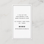 Eenvoudig en schoon zwart-wit QR-code Logo sociaal Visitekaartje (Achterkant)