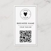 Eenvoudig en schoon zwart-wit QR-code Logo sociaal Visitekaartje (Voorkant)