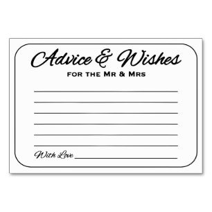 Eenvoudig en stijlvol advies en wensen kaart