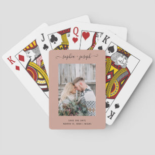Eenvoudig en stijlvol Foto Minimaal De datum ops Pokerkaarten