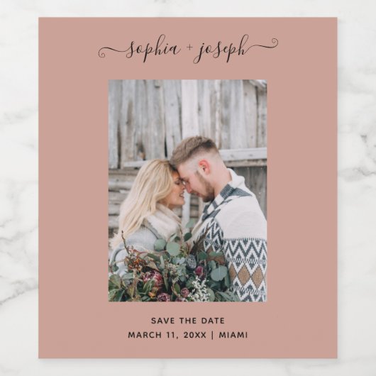 Eenvoudig en stijlvol | Foto Minimaal De datum ops Wijn Etiket (Enkel label)