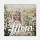 Eenvoudig en stijlvol Mom Script Photo Keepsake Magneet (Voorkant)